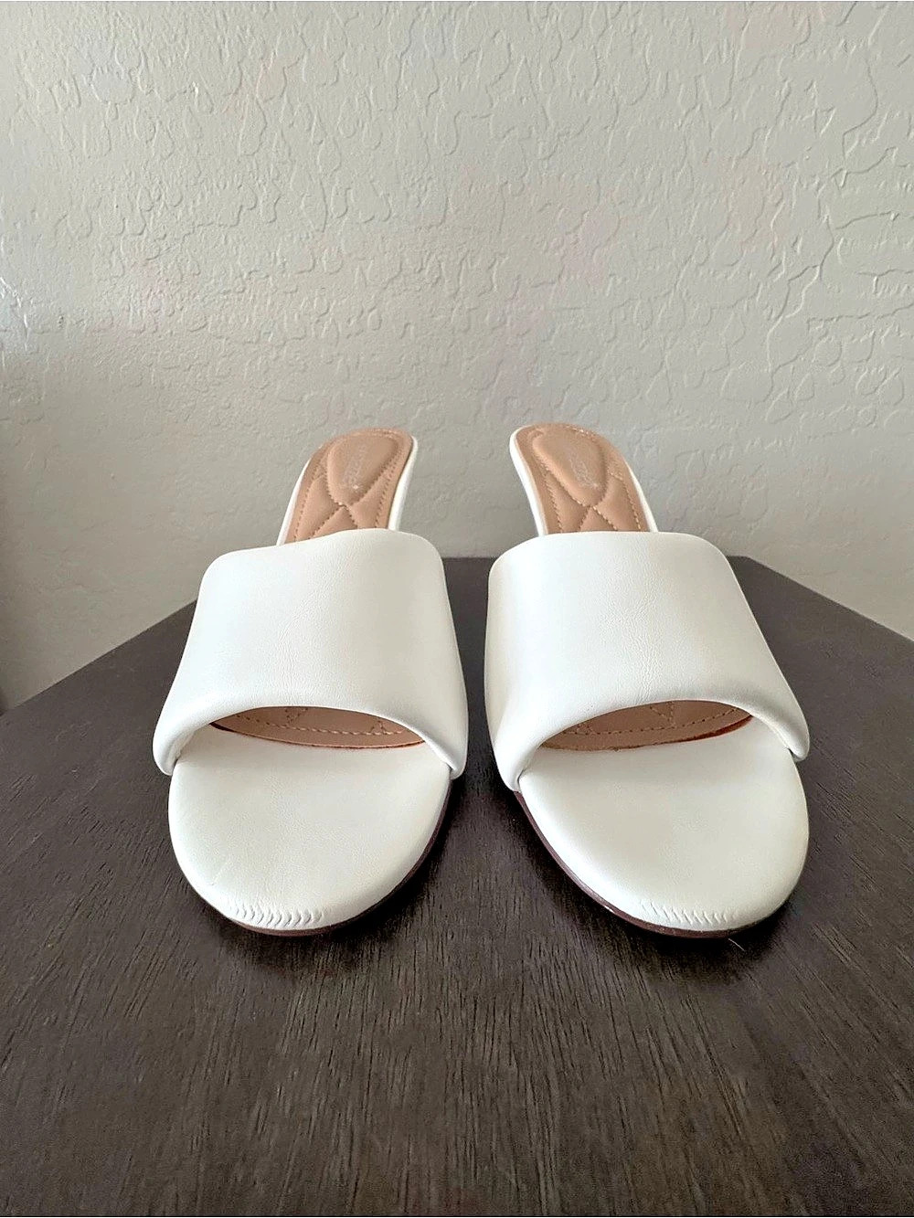 White Wedge Mules Like New